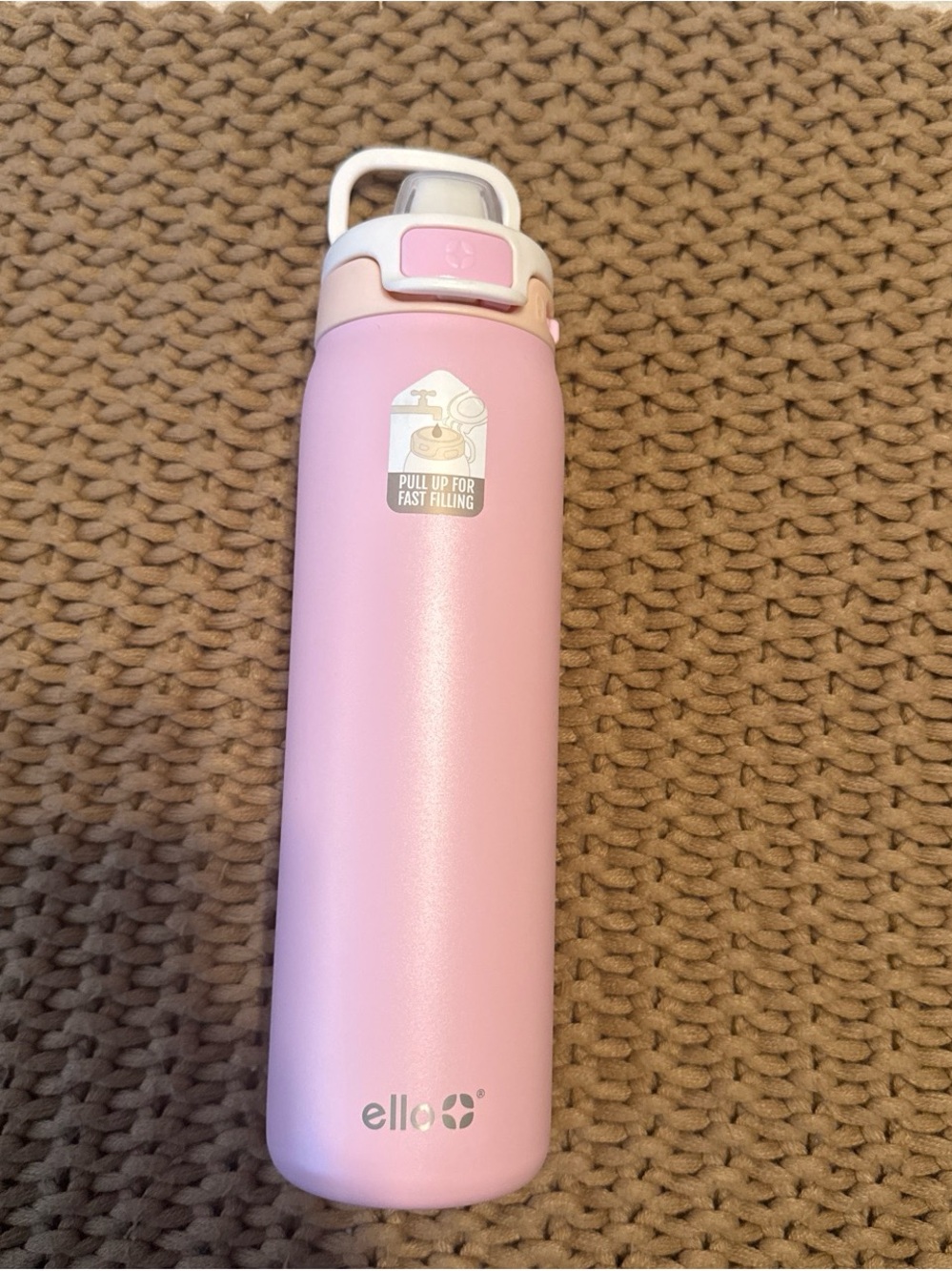 ello Pink Stainless Steel Water Bottle with Flip-Top Lid
